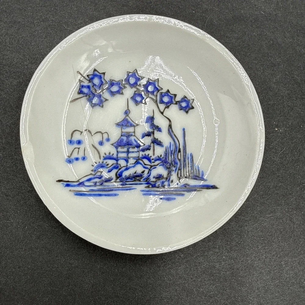 Vtg Japanese Tea Cup‎ Set Miniature with Handles Plates Sugar Made in Japan